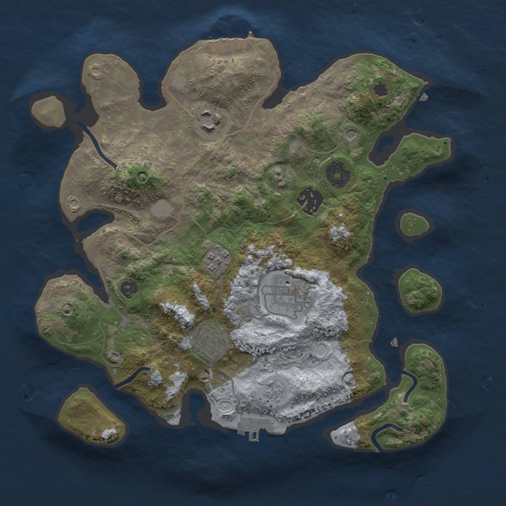 Rust Map: Procedural Map, Size: 3000, Seed: 746489941, 14 Monuments
