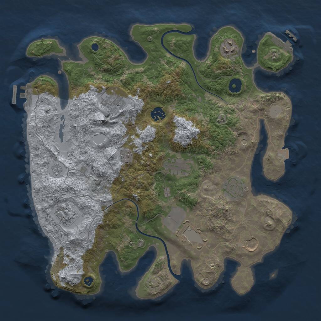 Rust Map: Procedural Map, Size: 3500, Seed: 373257564, 15 Monuments