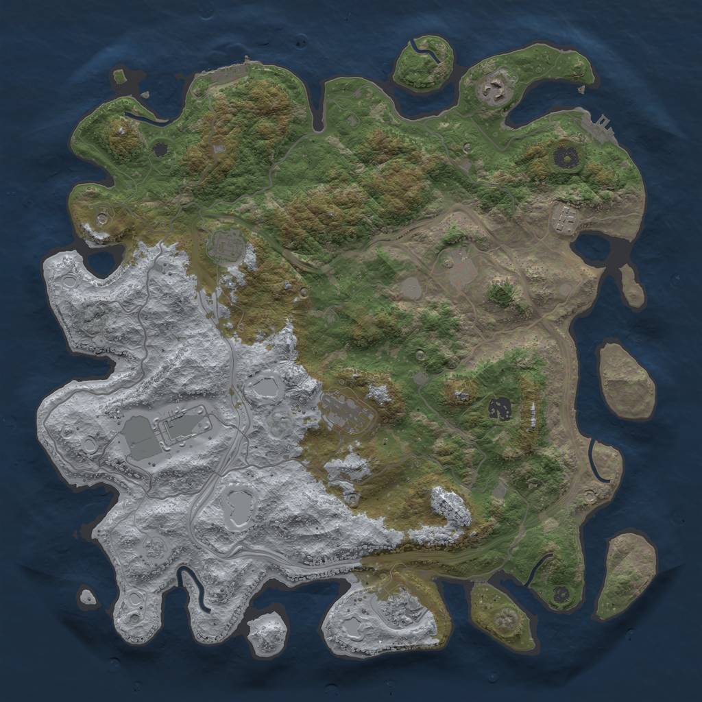 Rust Map: Procedural Map, Size: 4300, Seed: 97535153, 17 Monuments