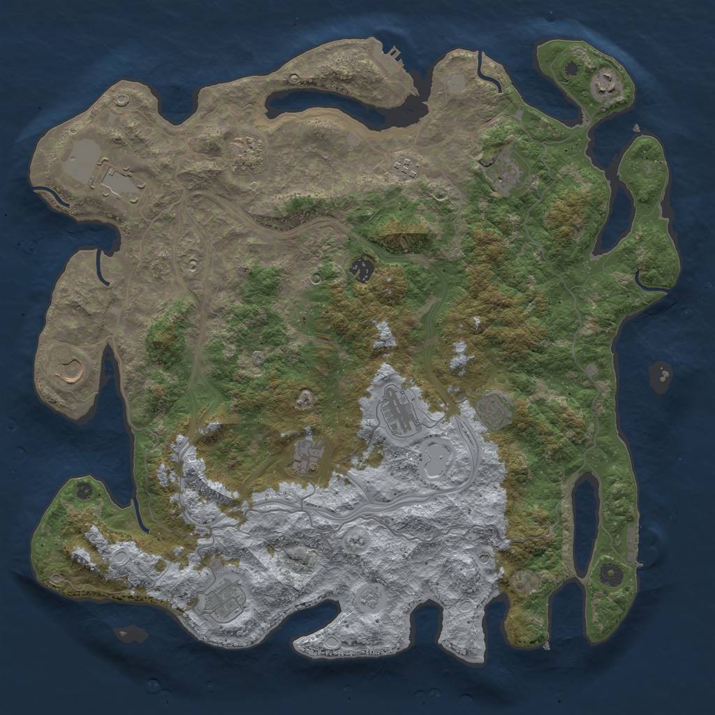 Rust Map: Procedural Map, Size: 4500, Seed: 5055139, 20 Monuments