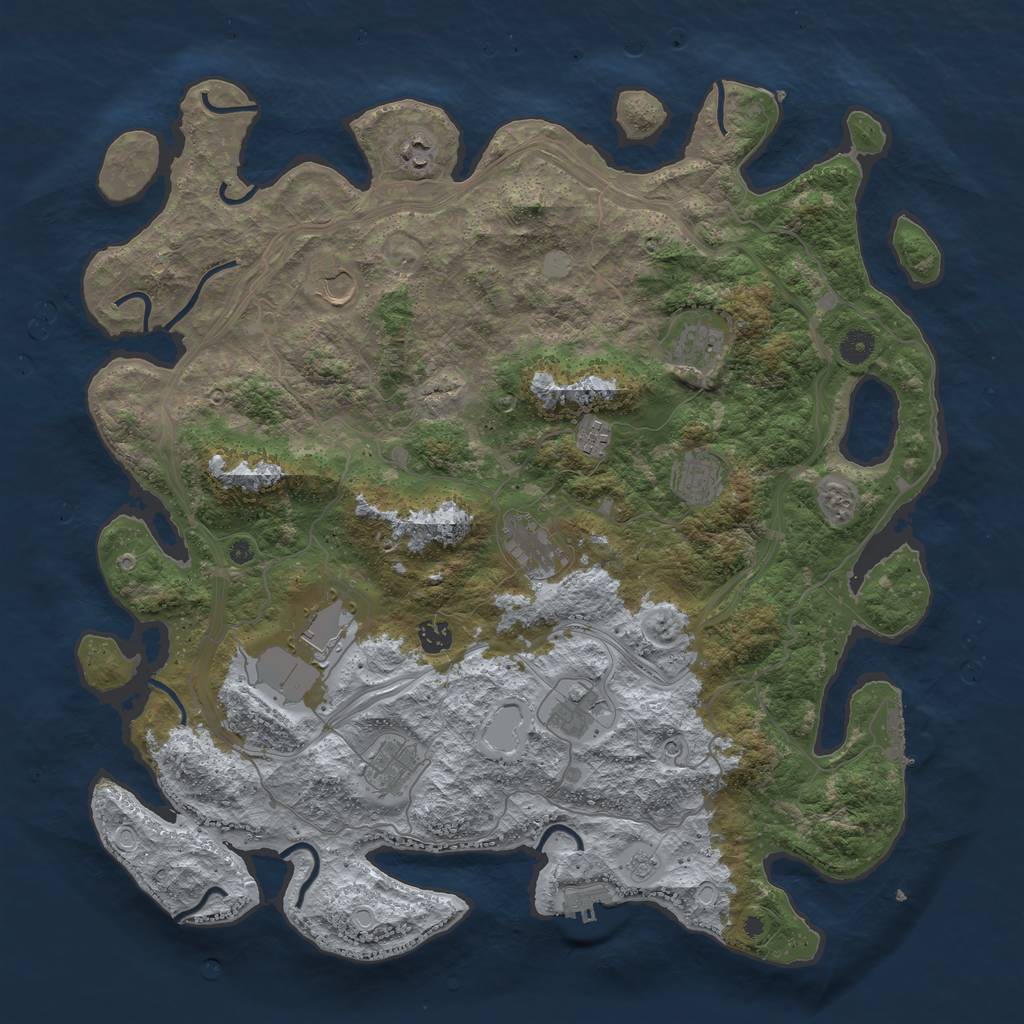 Rust Map: Procedural Map, Size: 4500, Seed: 59021874, 19 Monuments