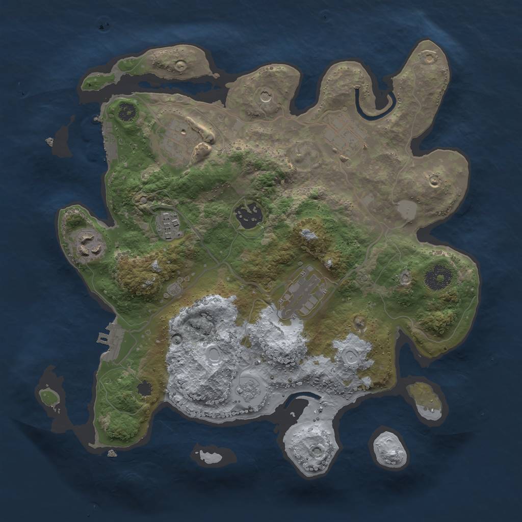 Rust Map: Procedural Map, Size: 3000, Seed: 1800181187, 15 Monuments