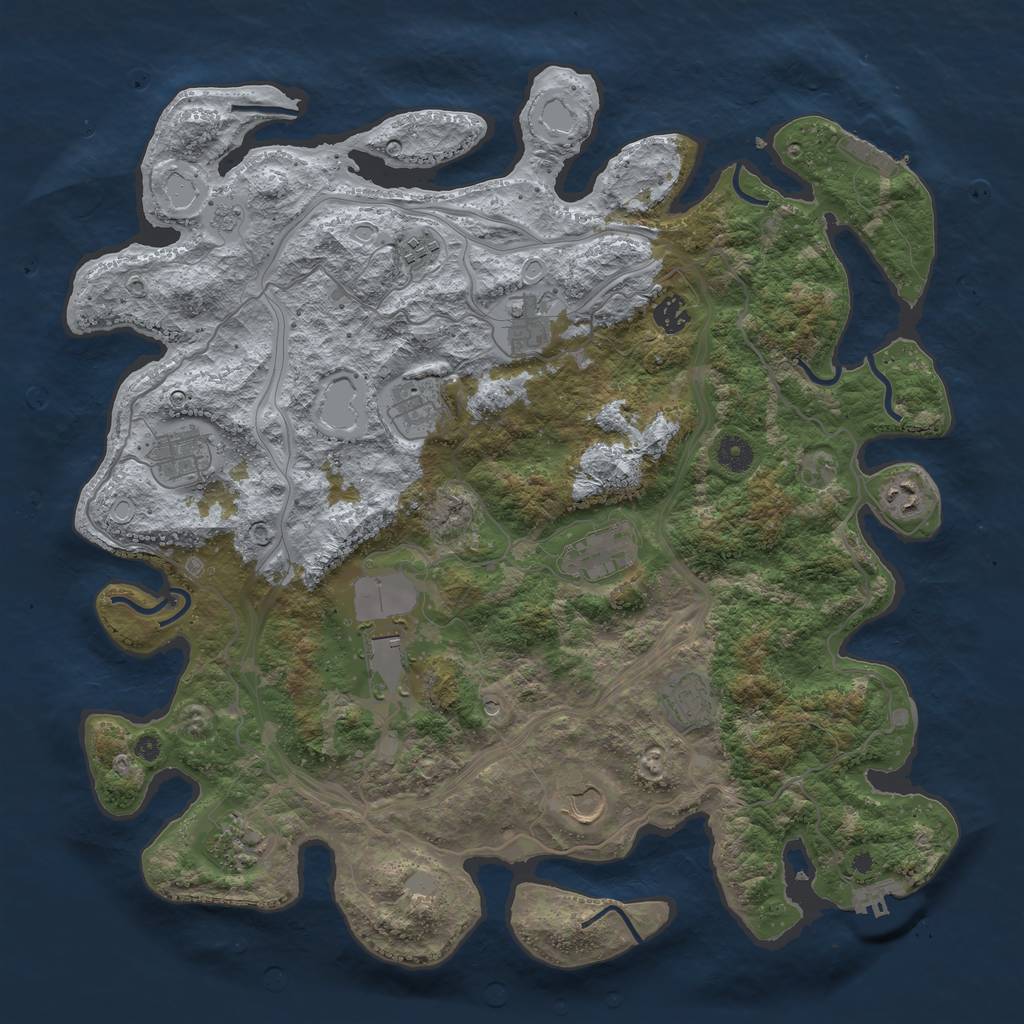 Rust Map: Procedural Map, Size: 4250, Seed: 796031788, 20 Monuments