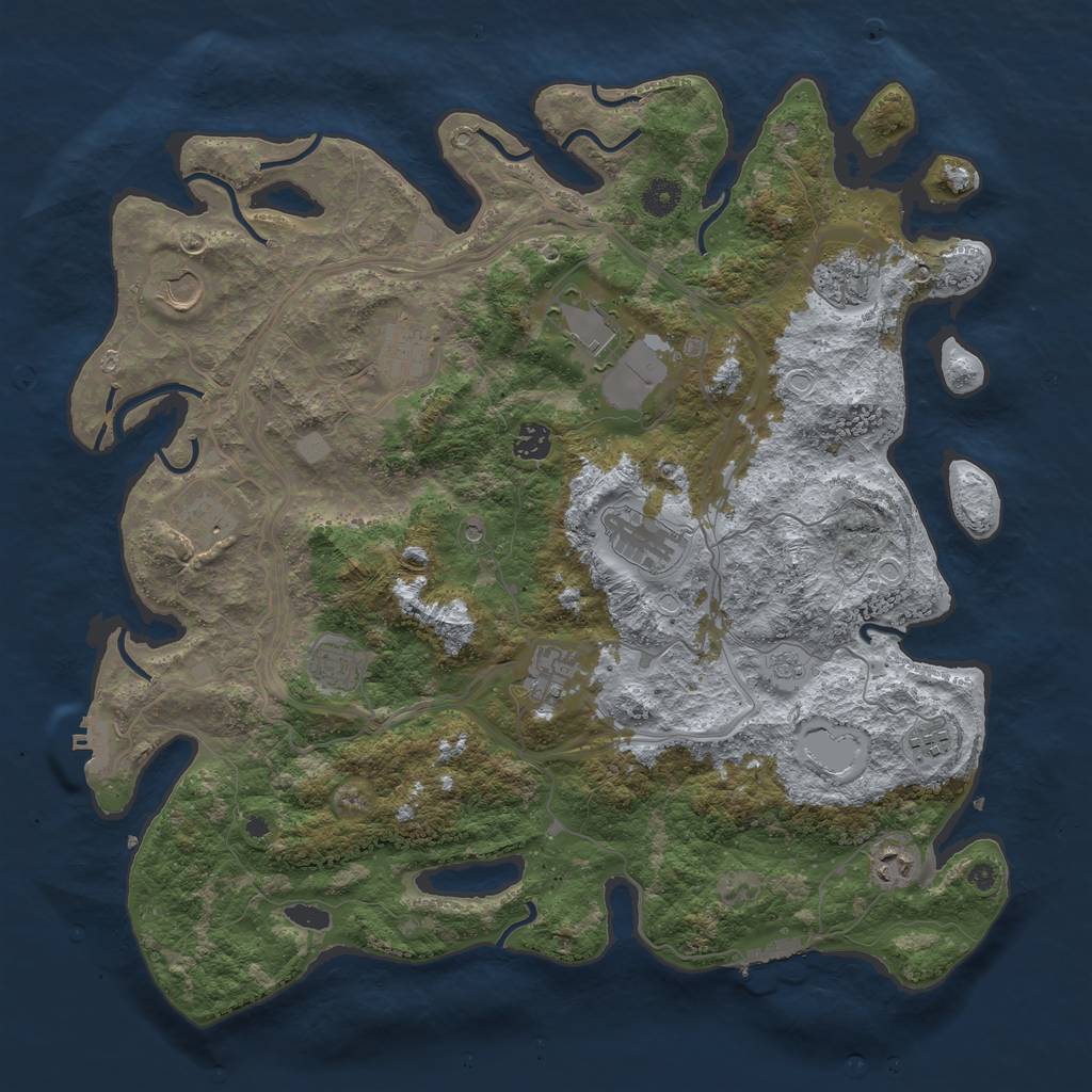Rust Map: Procedural Map, Size: 4250, Seed: 71640642, 20 Monuments