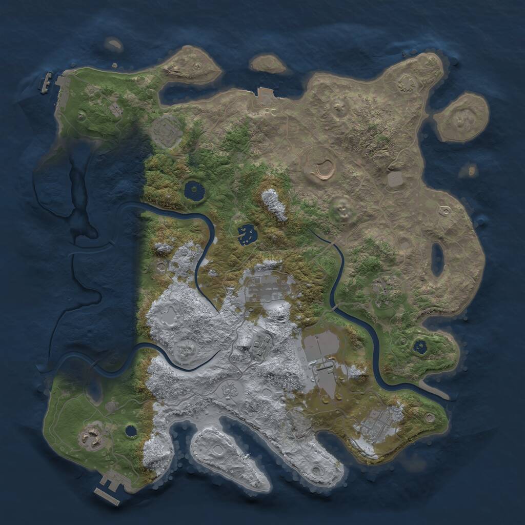 Rust Map: Procedural Map, Size: 3850, Seed: 58979140, 15 Monuments
