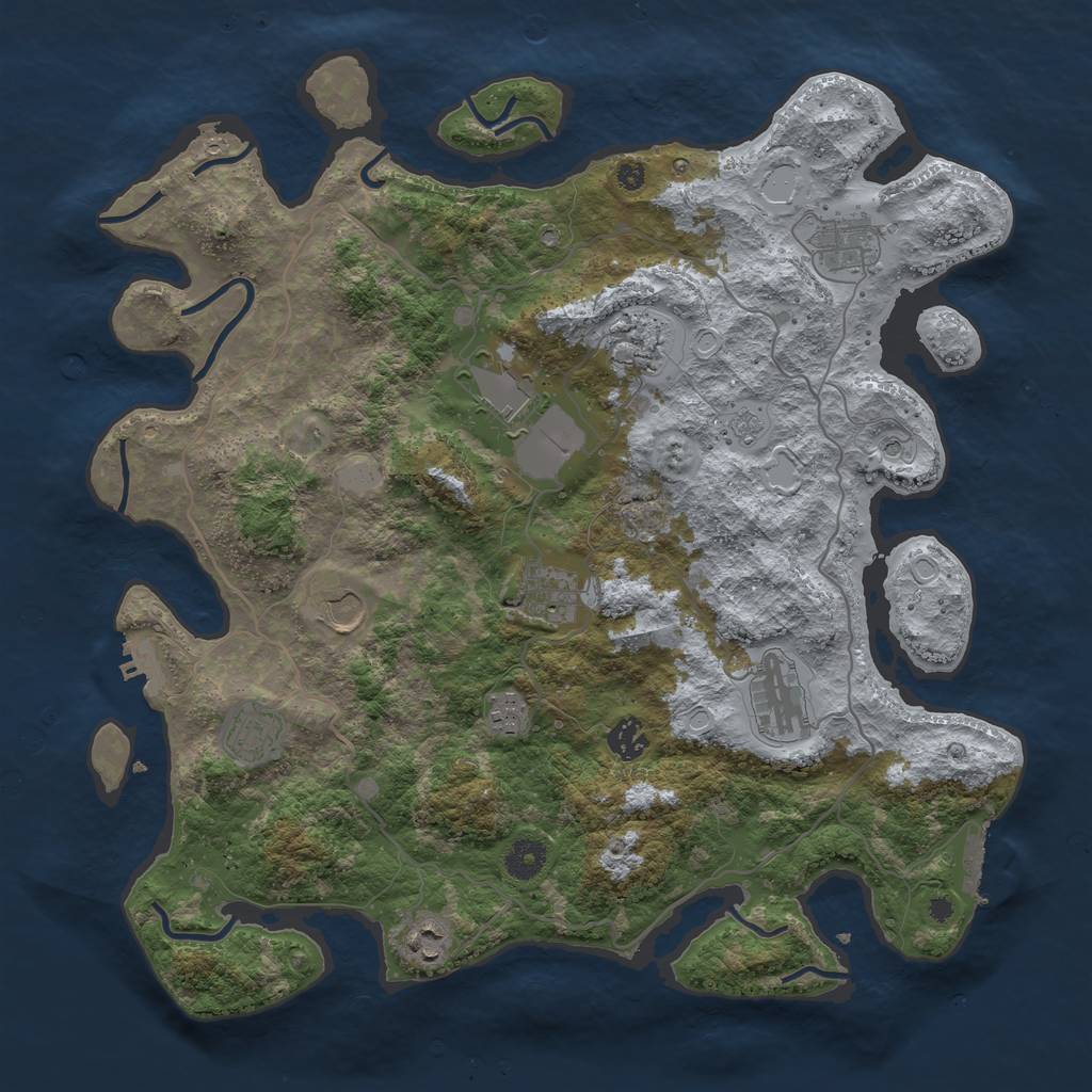 Rust Map: Procedural Map, Size: 4000, Seed: 96672698, 19 Monuments