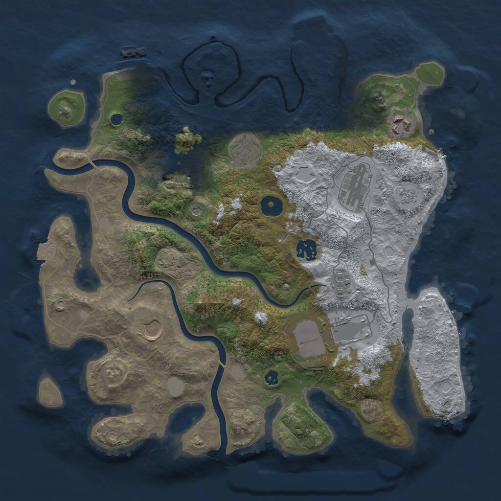 Rust Map: Procedural Map, Size: 3500, Seed: 1235, 14 Monuments
