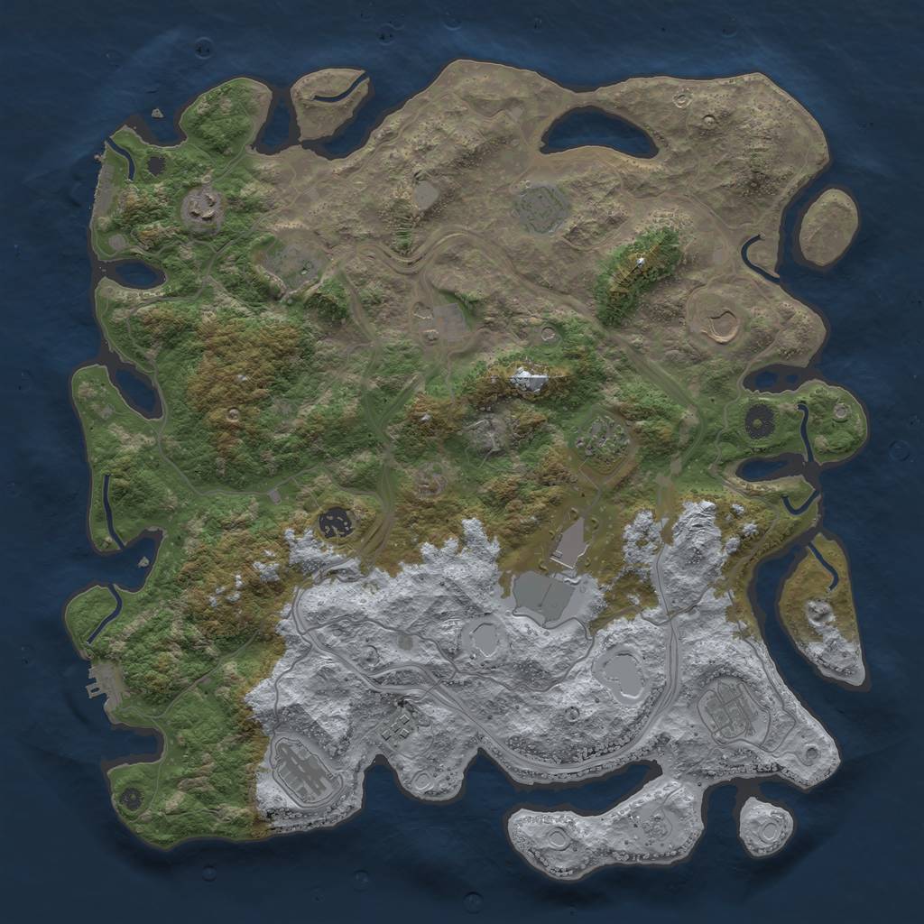 Rust Map: Procedural Map, Size: 4300, Seed: 46451983, 20 Monuments
