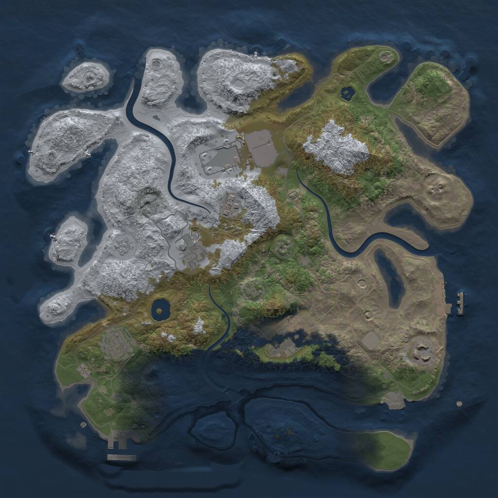 Rust Map: Procedural Map, Size: 3500, Seed: 4949566, 12 Monuments