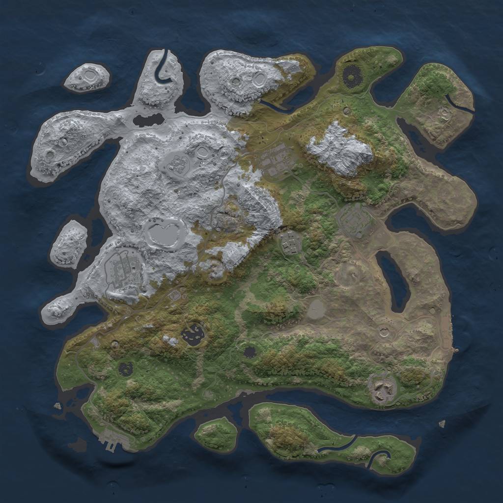 Rust Map: Procedural Map, Size: 3500, Seed: 4949566, 15 Monuments