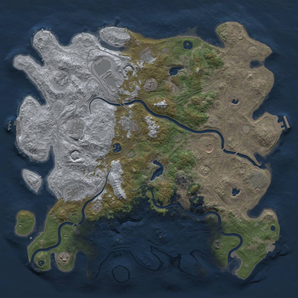 Rust Map: Procedural Map, Size: 4800, Seed: 55577, 17 Monuments
