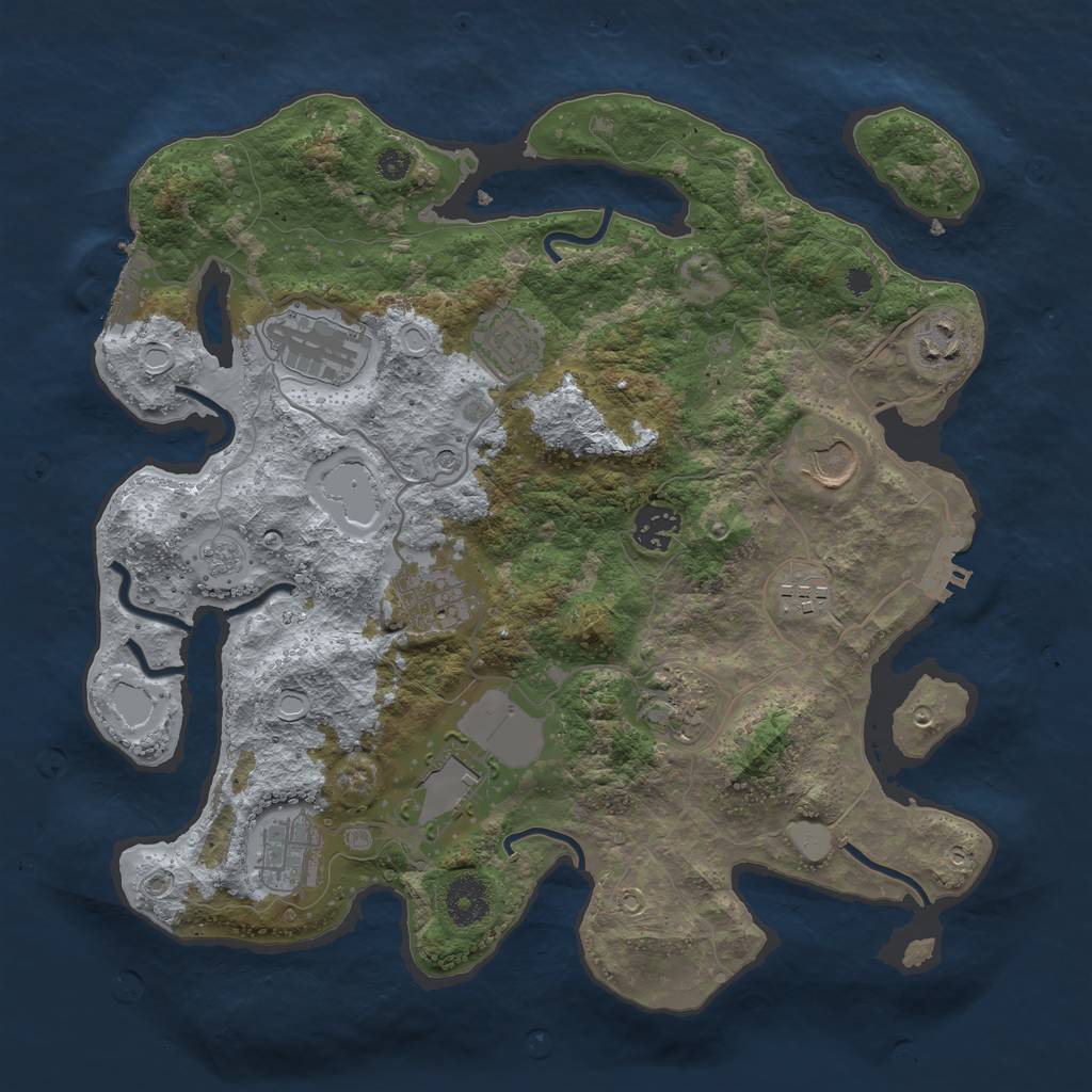 Rust Map: Procedural Map, Size: 3500, Seed: 1923601176, 19 Monuments