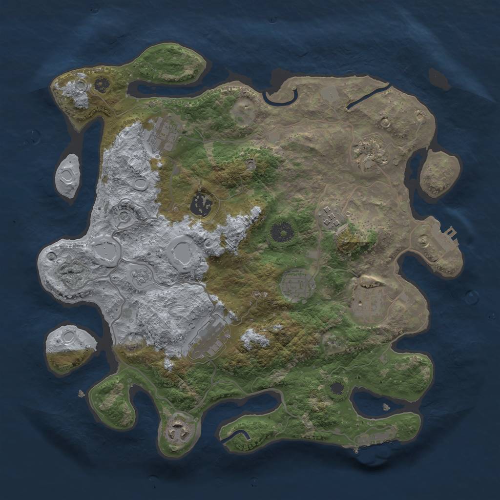 Rust Map: Procedural Map, Size: 3400, Seed: 57474353, 17 Monuments