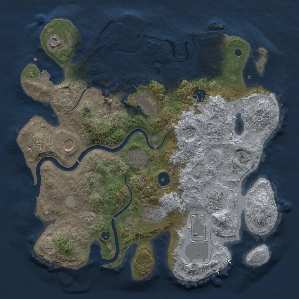 Rust Map: Procedural Map, Size: 3500, Seed: 89243, 15 Monuments