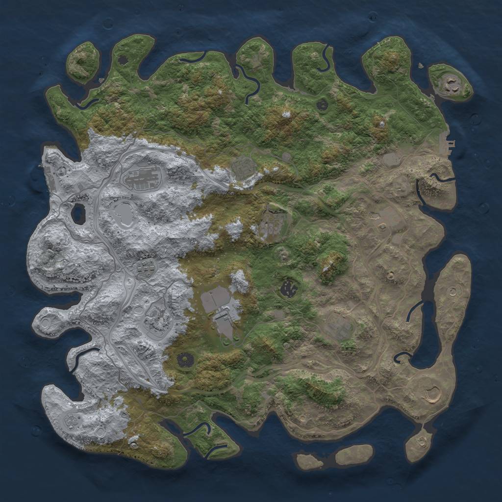 Rust Map: Procedural Map, Size: 4500, Seed: 34709651, 20 Monuments