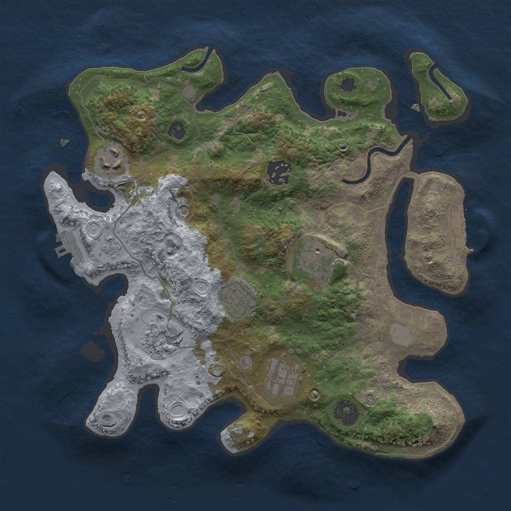 Rust Map: Procedural Map, Size: 3000, Seed: 1606695061, 15 Monuments