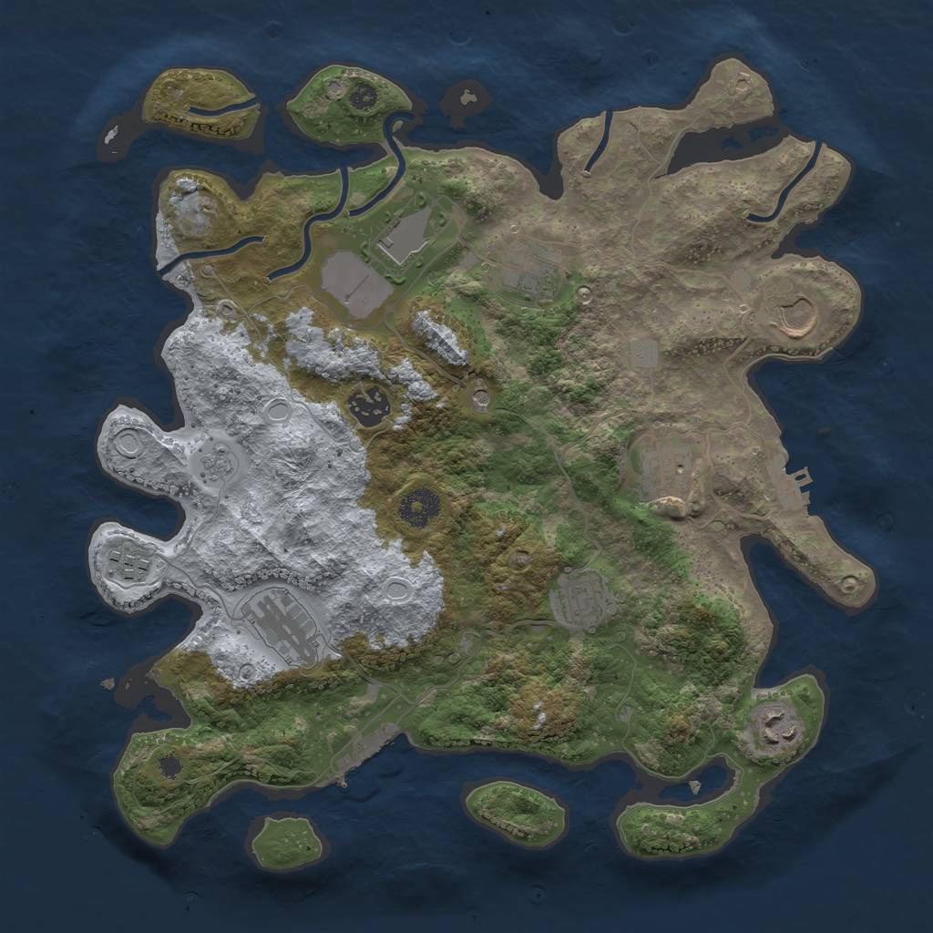 Rust Map: Procedural Map, Size: 3507, Seed: 65874515, 18 Monuments