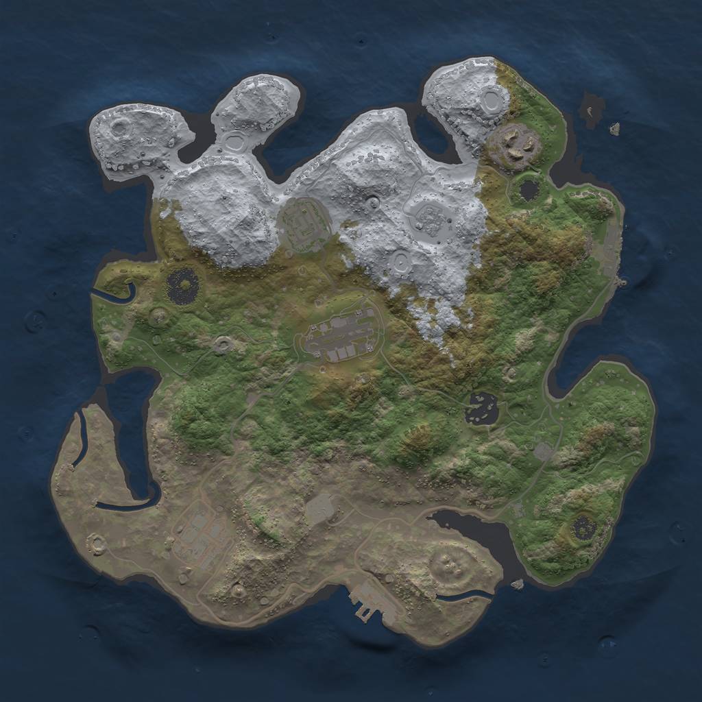 Rust Map: Procedural Map, Size: 3000, Seed: 1344397462, 13 Monuments