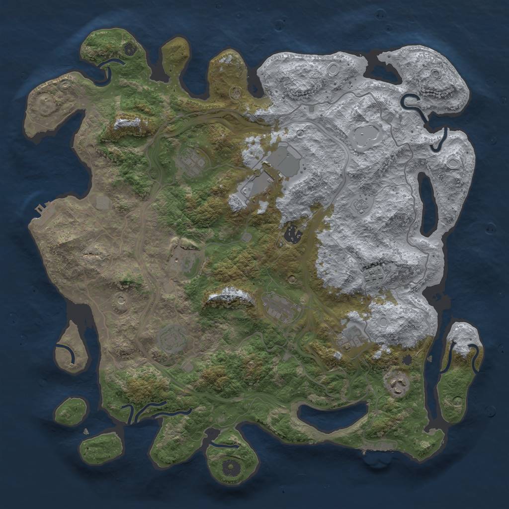 Rust Map: Procedural Map, Size: 4250, Seed: 18359, 18 Monuments
