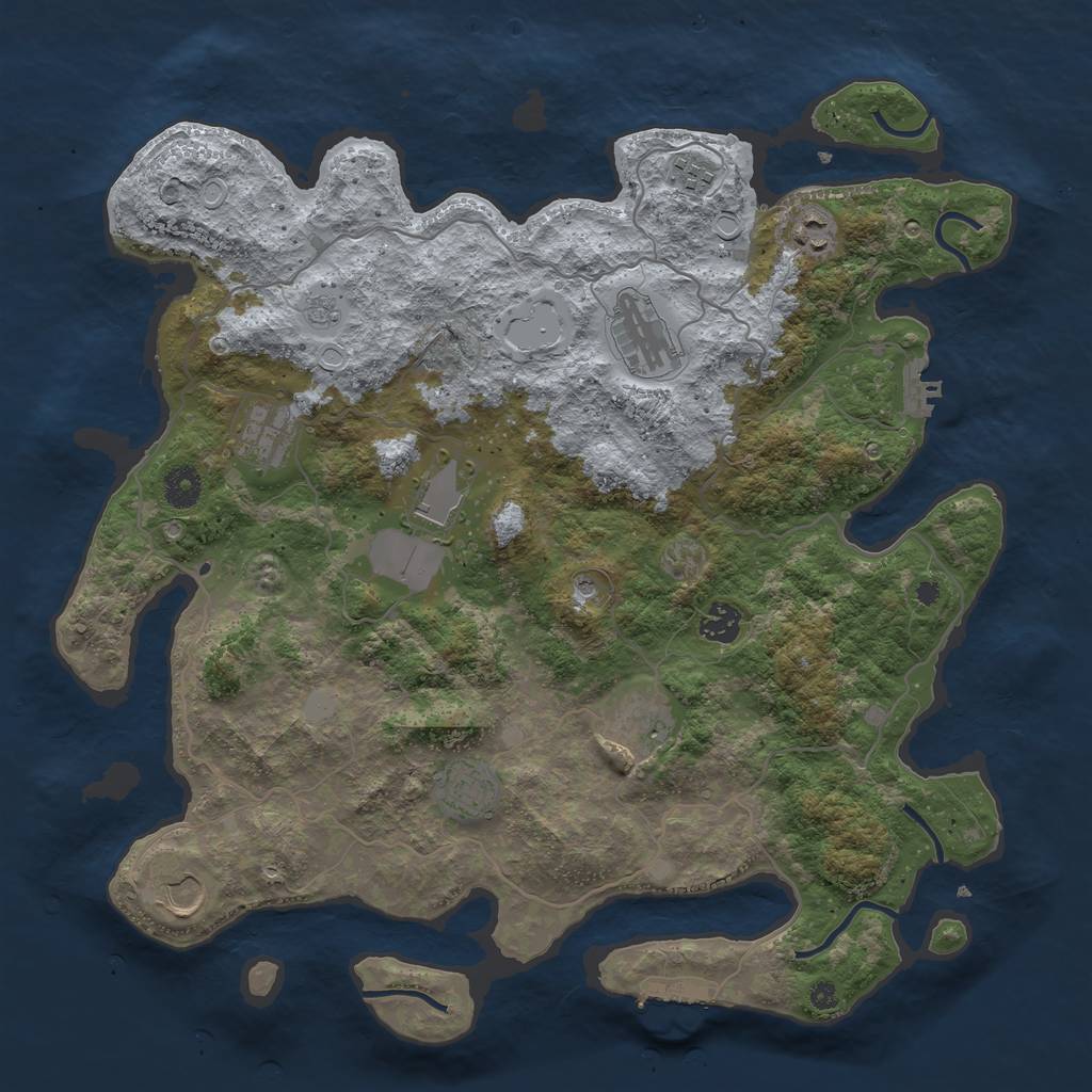 Rust Map: Procedural Map, Size: 4000, Seed: 1879923642, 18 Monuments