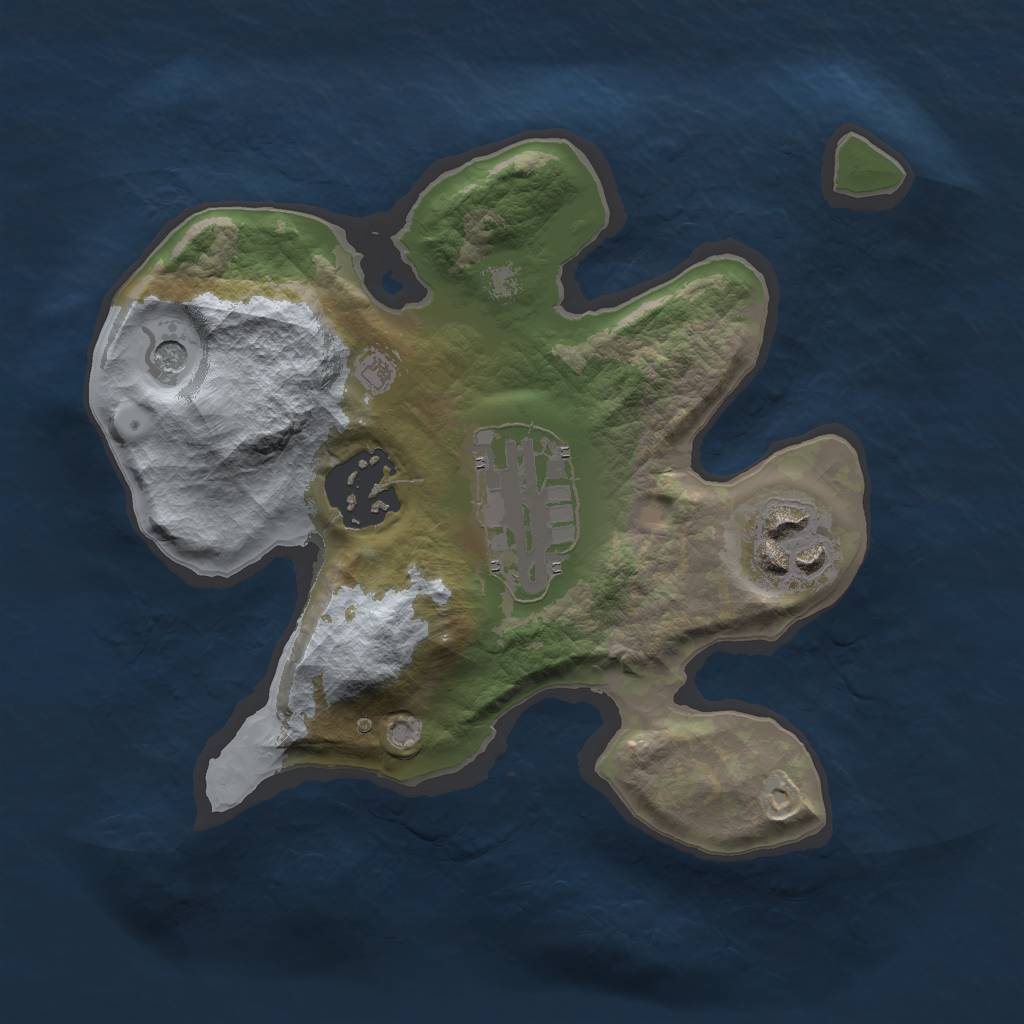 Rust Map: Barren, Size: 2000, Seed: 1243, 6 Monuments