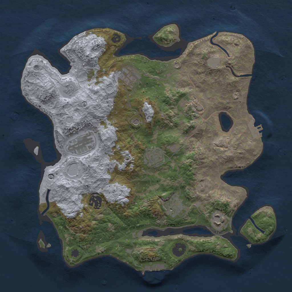 Rust Map: Procedural Map, Size: 3250, Seed: 933540934, 16 Monuments