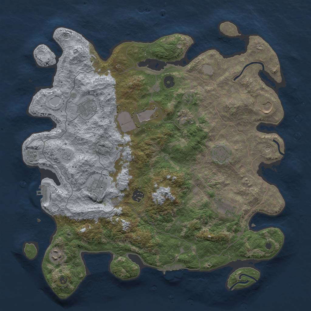 Rust Map: Procedural Map, Size: 4000, Seed: 91649761, 19 Monuments