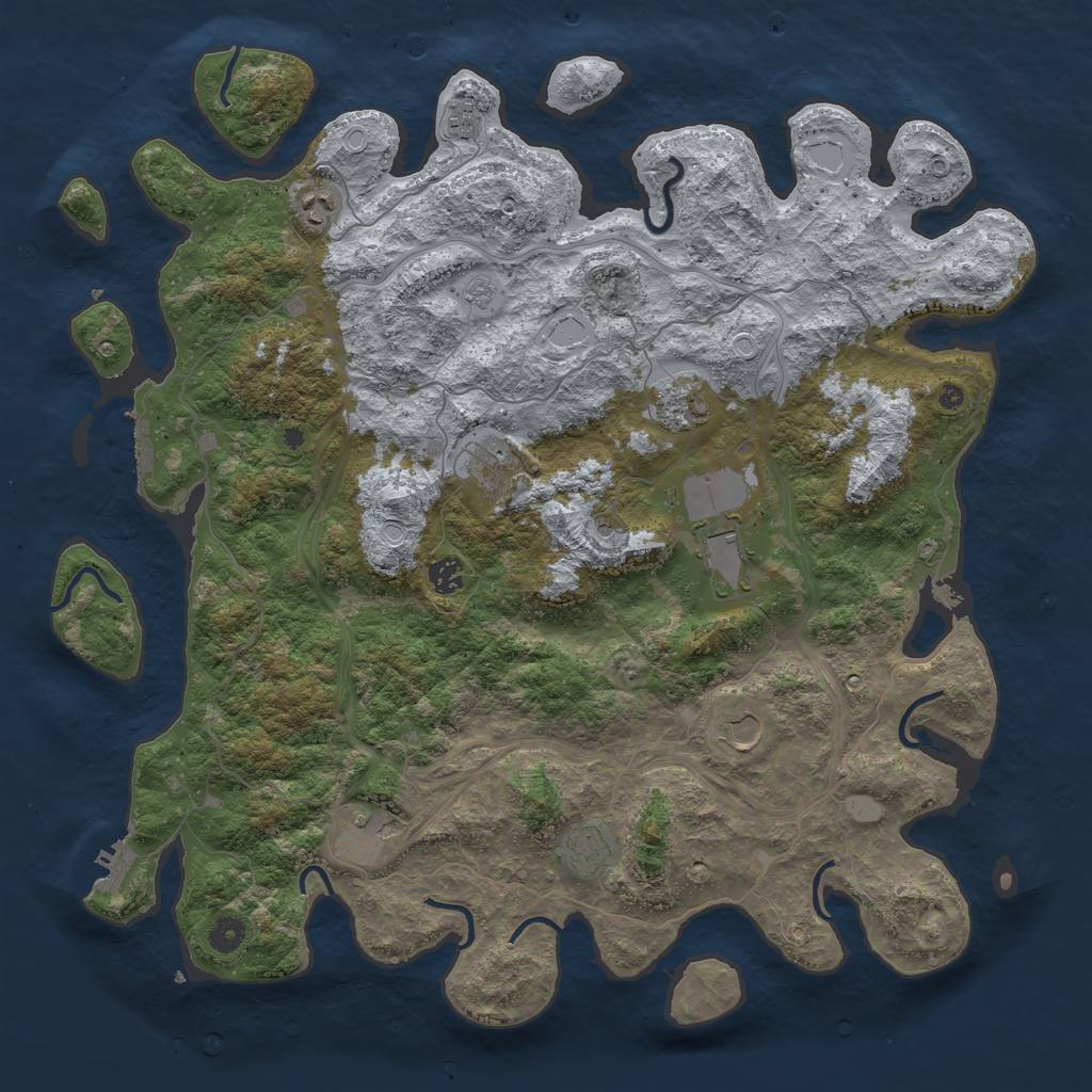 Rust Map: Procedural Map, Size: 4500, Seed: 578564875, 18 Monuments