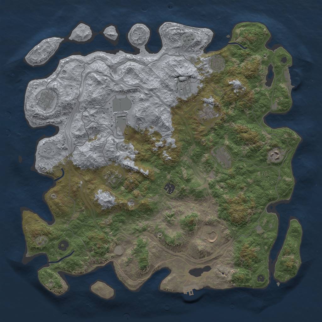 Rust Map: Procedural Map, Size: 4500, Seed: 2209, 20 Monuments