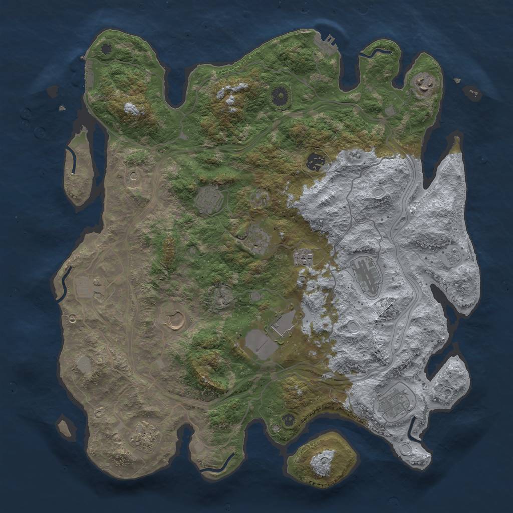 Rust Map: Procedural Map, Size: 4250, Seed: 182462146, 20 Monuments