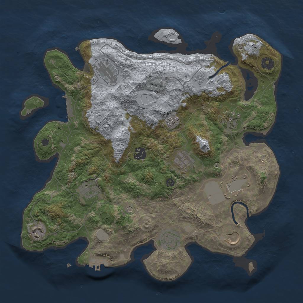 Rust Map: Procedural Map, Size: 3500, Seed: 15256, 19 Monuments