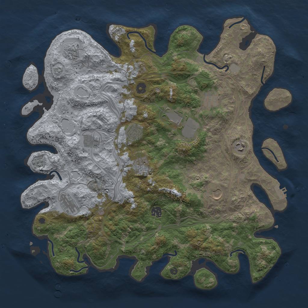 Rust Map: Procedural Map, Size: 4250, Seed: 107250327, 18 Monuments