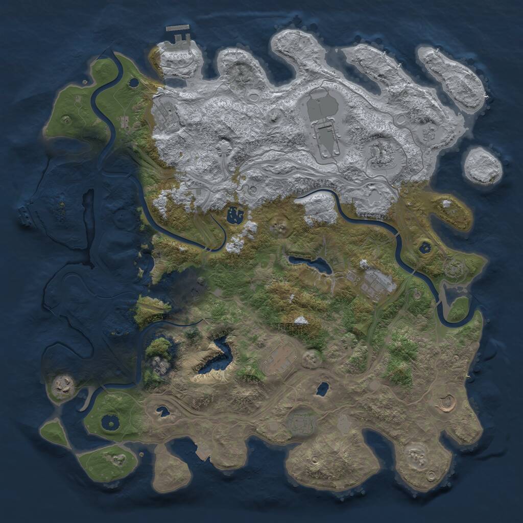 Rust Map: Procedural Map, Size: 4500, Seed: 438921842, 17 Monuments