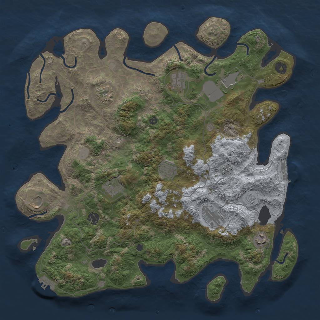 Rust Map: Procedural Map, Size: 4000, Seed: 403969184, 19 Monuments