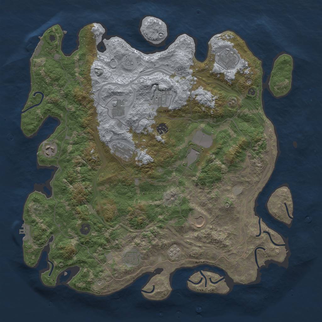 Rust Map: Procedural Map, Size: 4300, Seed: 864730926, 19 Monuments