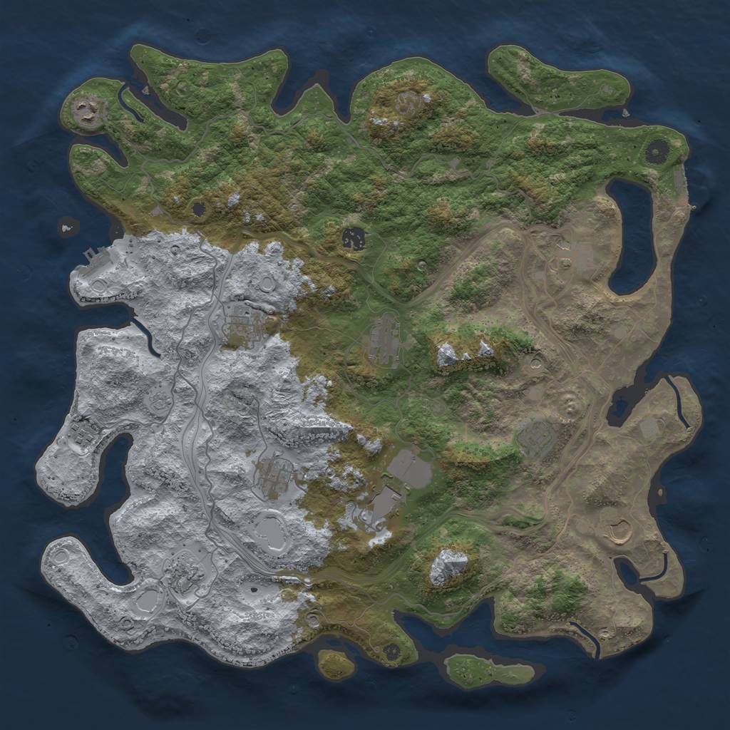 Rust Map: Procedural Map, Size: 4500, Seed: 176615723, 20 Monuments