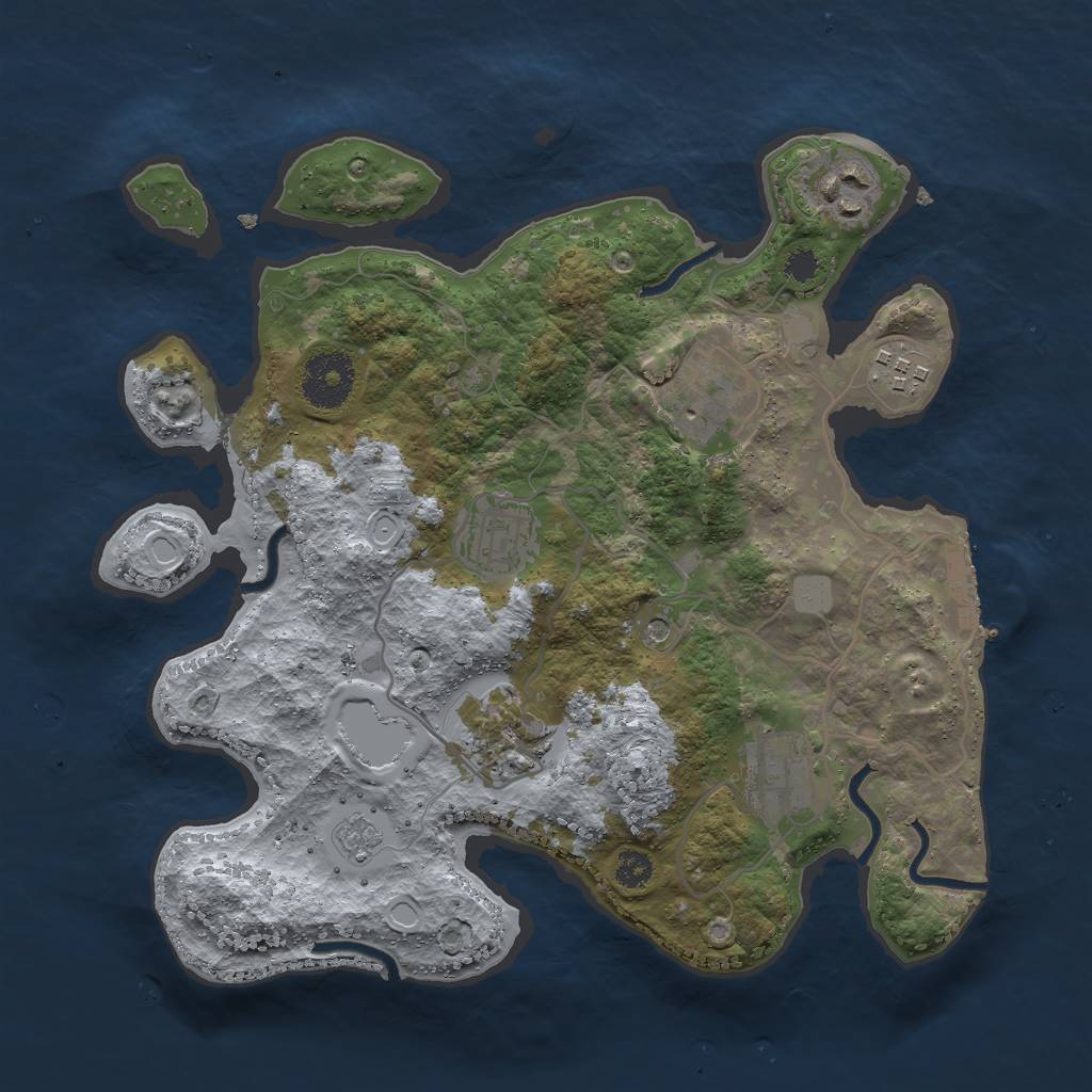 Rust Map: Procedural Map, Size: 3000, Seed: 1897420, 14 Monuments