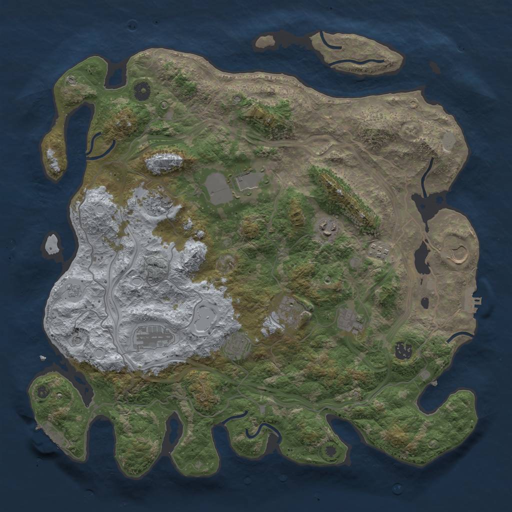 Rust Map: Procedural Map, Size: 4250, Seed: 1181660306, 19 Monuments