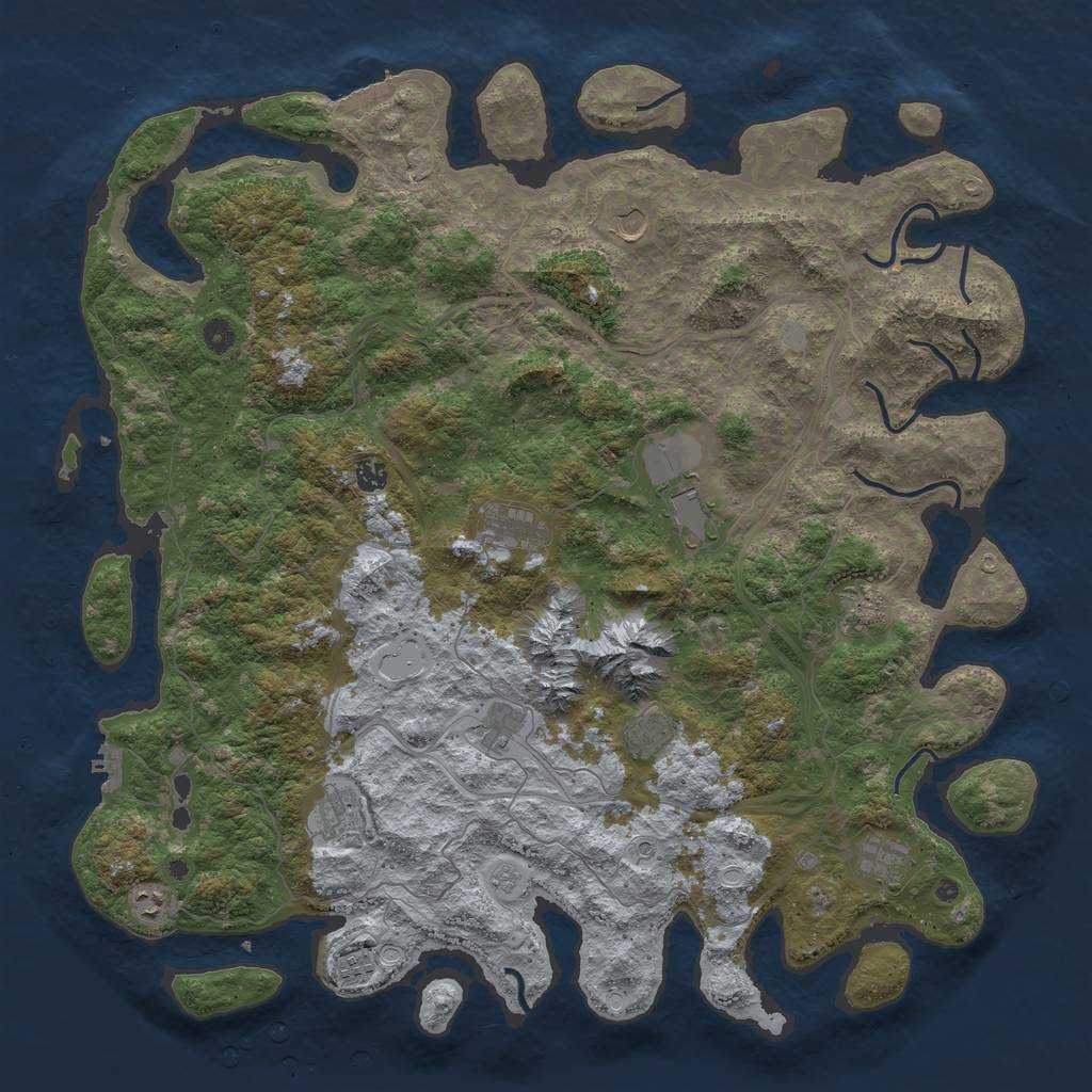 Rust Map: Procedural Map, Size: 5000, Seed: 47382950, 20 Monuments