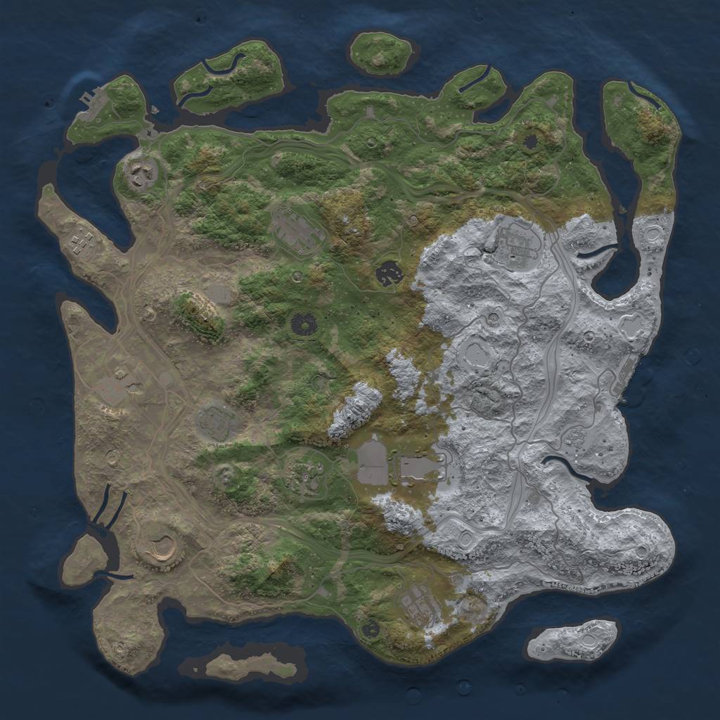 Rust Map: Procedural Map, Size: 4250, Seed: 1613278082, 20 Monuments