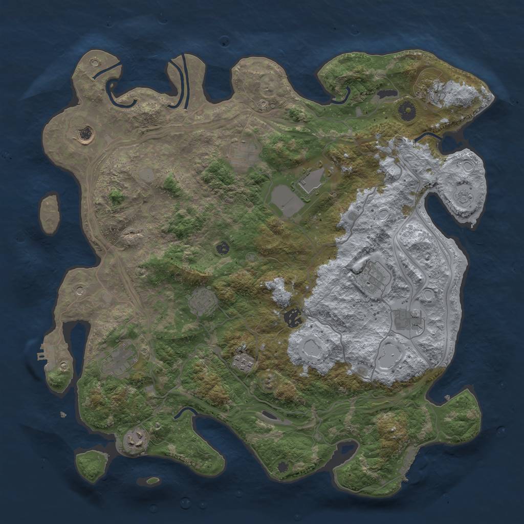 Rust Map: Procedural Map, Size: 4250, Seed: 59900719, 20 Monuments