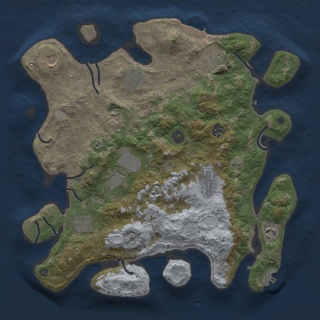 Rust Map: Procedural Map, Size: 3700, Seed: 6320971, 19 Monuments