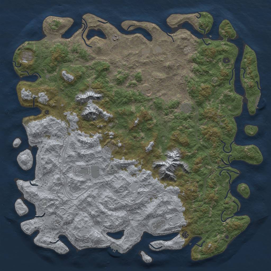 Rust Map: Procedural Map, Size: 6000, Seed: 6516541, 20 Monuments