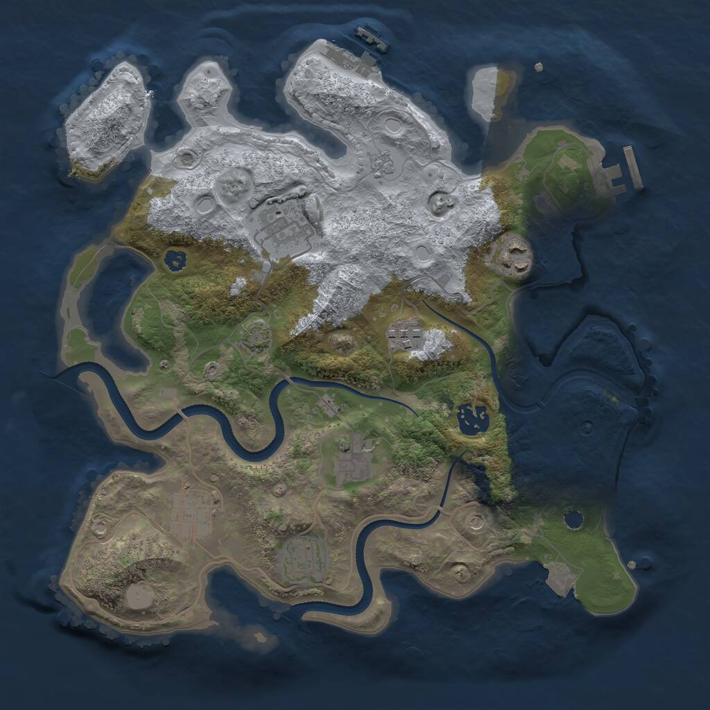Rust Map: Procedural Map, Size: 3250, Seed: 109, 13 Monuments
