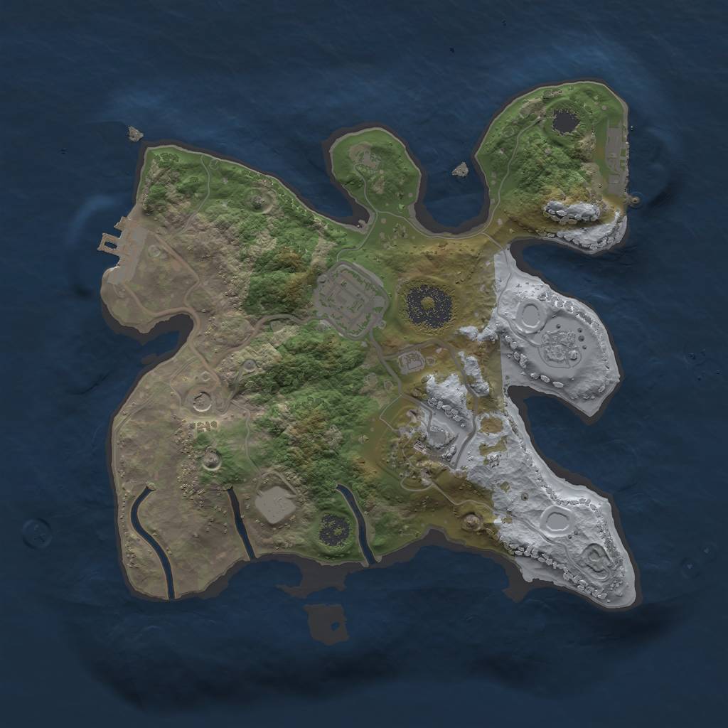 Rust Map: Procedural Map, Size: 2405, Seed: 2122515986, 11 Monuments