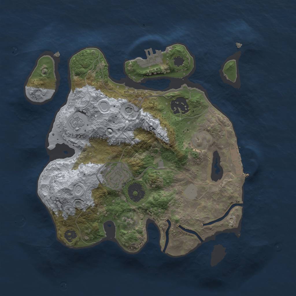 Rust Map: Procedural Map, Size: 2500, Seed: 24915409, 11 Monuments