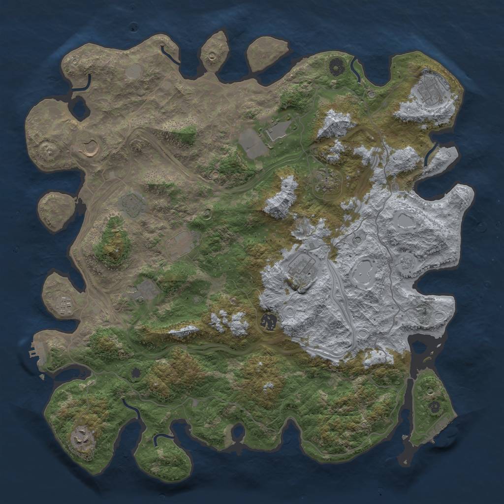 Rust Map: Procedural Map, Size: 4500, Seed: 51703, 20 Monuments