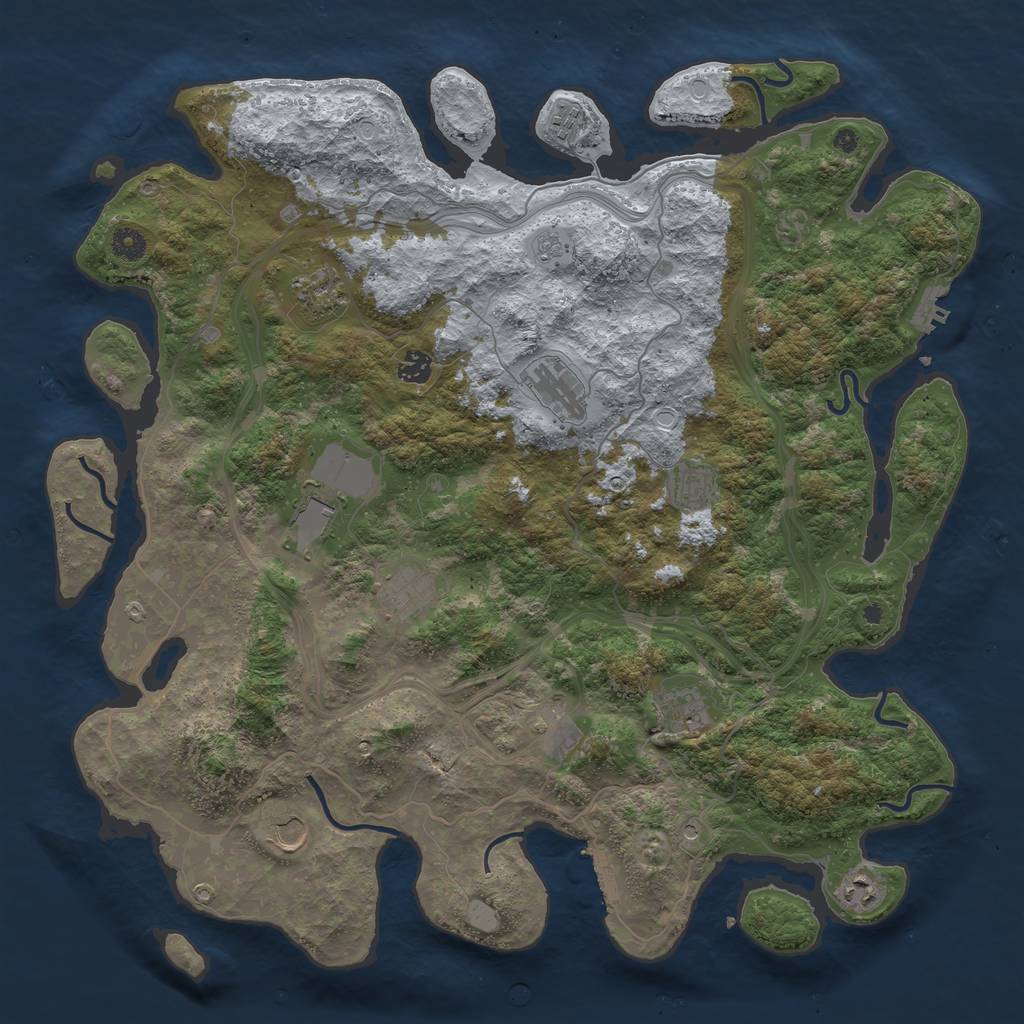 Rust Map: Procedural Map, Size: 4500, Seed: 155268058, 20 Monuments