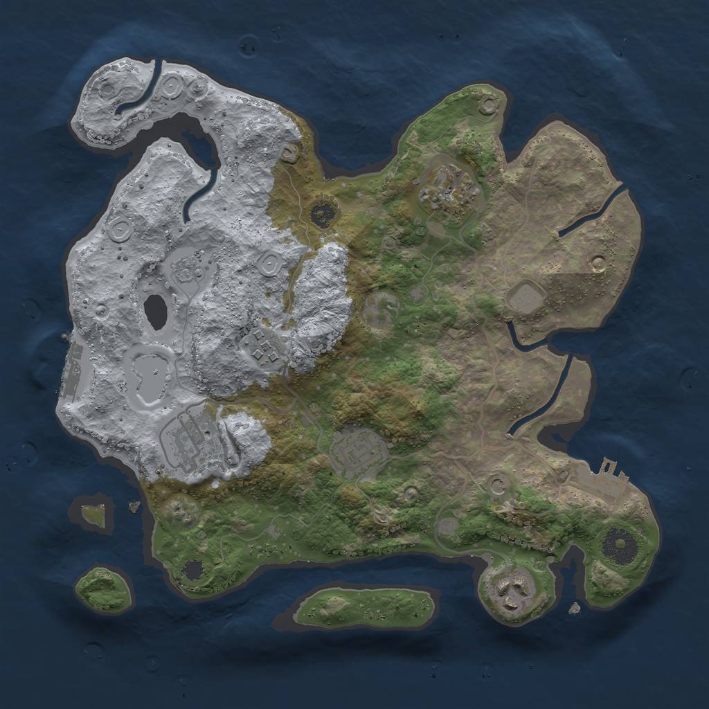 Rust Map: Procedural Map, Size: 3000, Seed: 80000, 14 Monuments