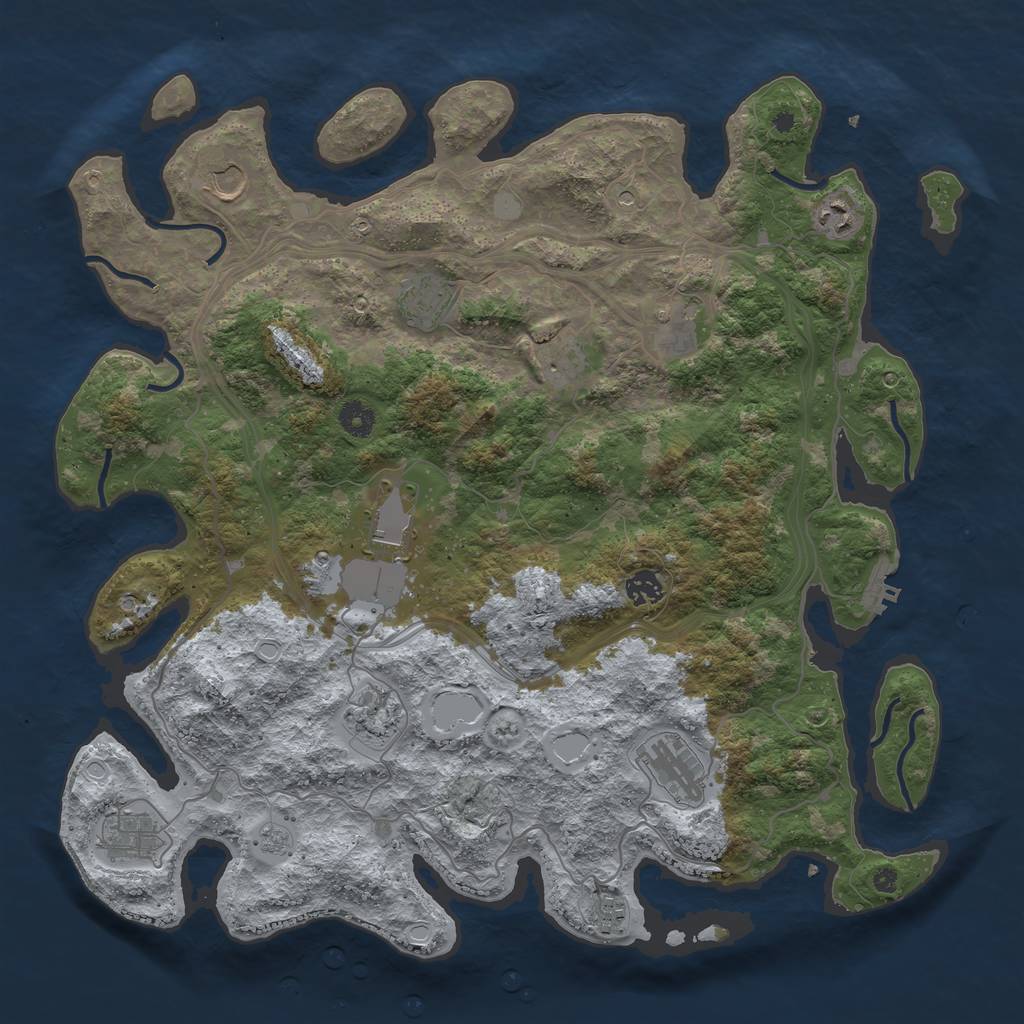 Rust Map: Procedural Map, Size: 4253, Seed: 182082971, 19 Monuments